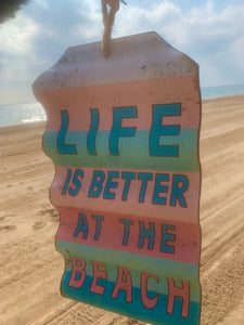 Beach sign metal double sides